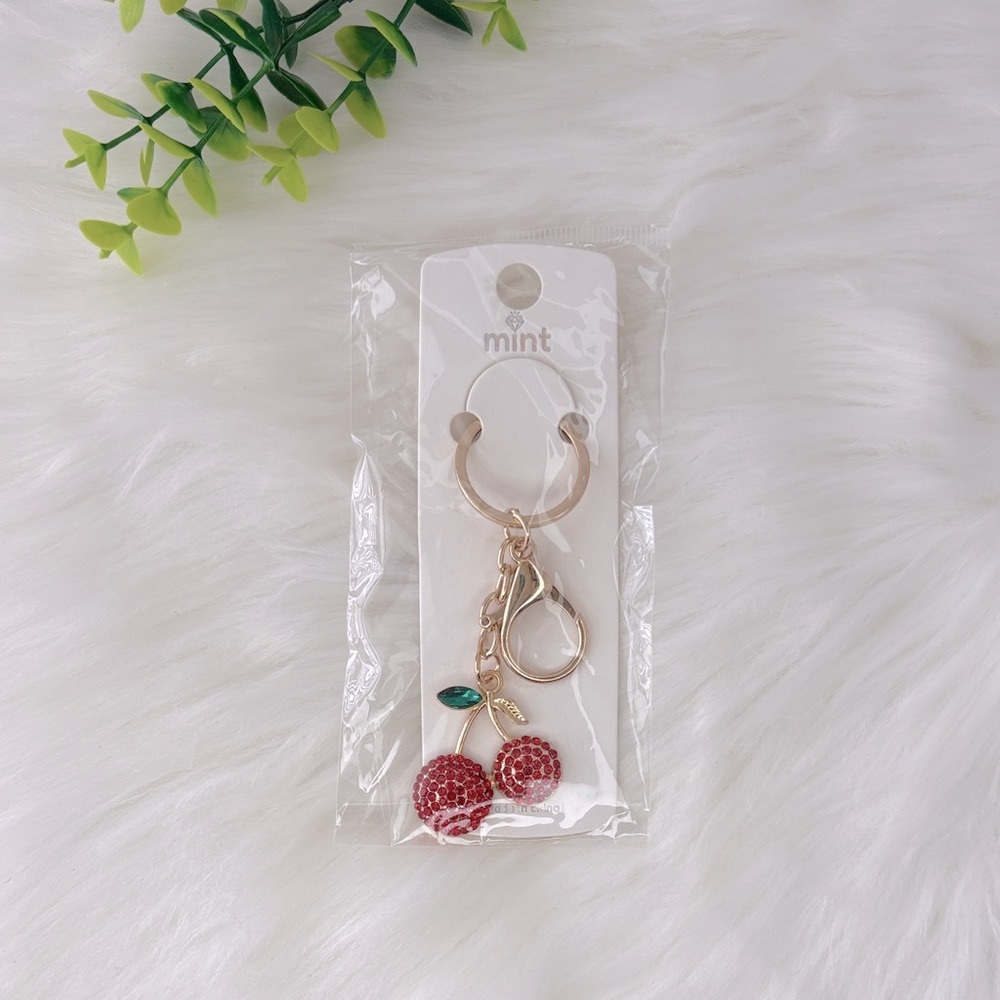 Cherry Rhinestone Bag Charm/‎ Keychain Accessory - Picture 6 of 6